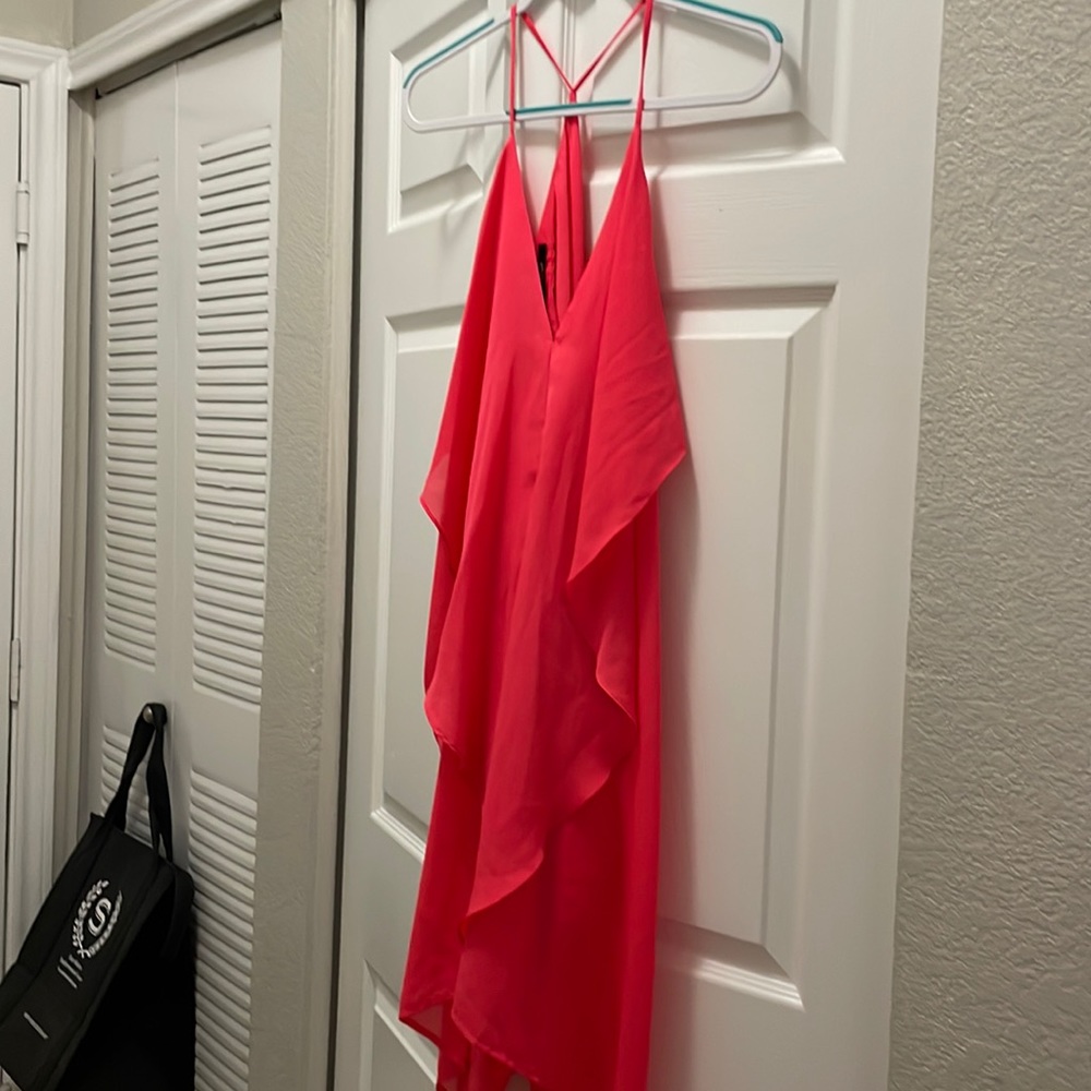 S, Pink/orange, flowy/drapey summer dress